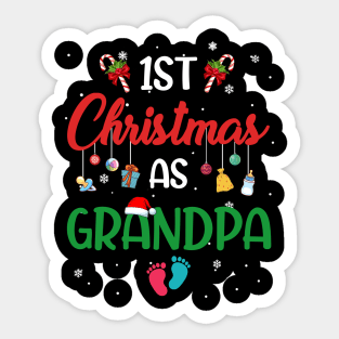 1st Christmas as Grandpa Matching Family Sticker